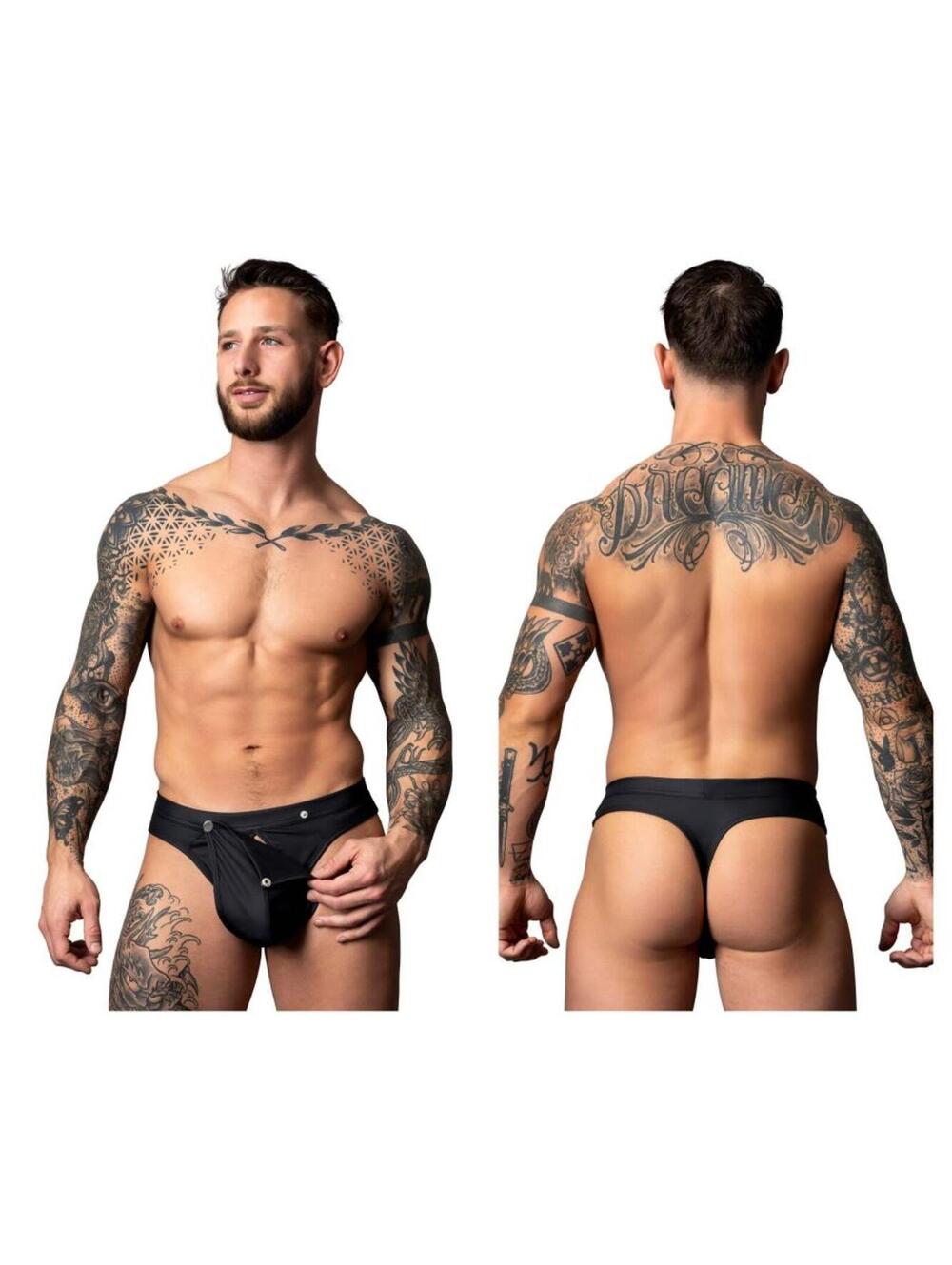 Male Power 410-298 Oh Snap Snap off Thong Color Black - Picture 2 of 8